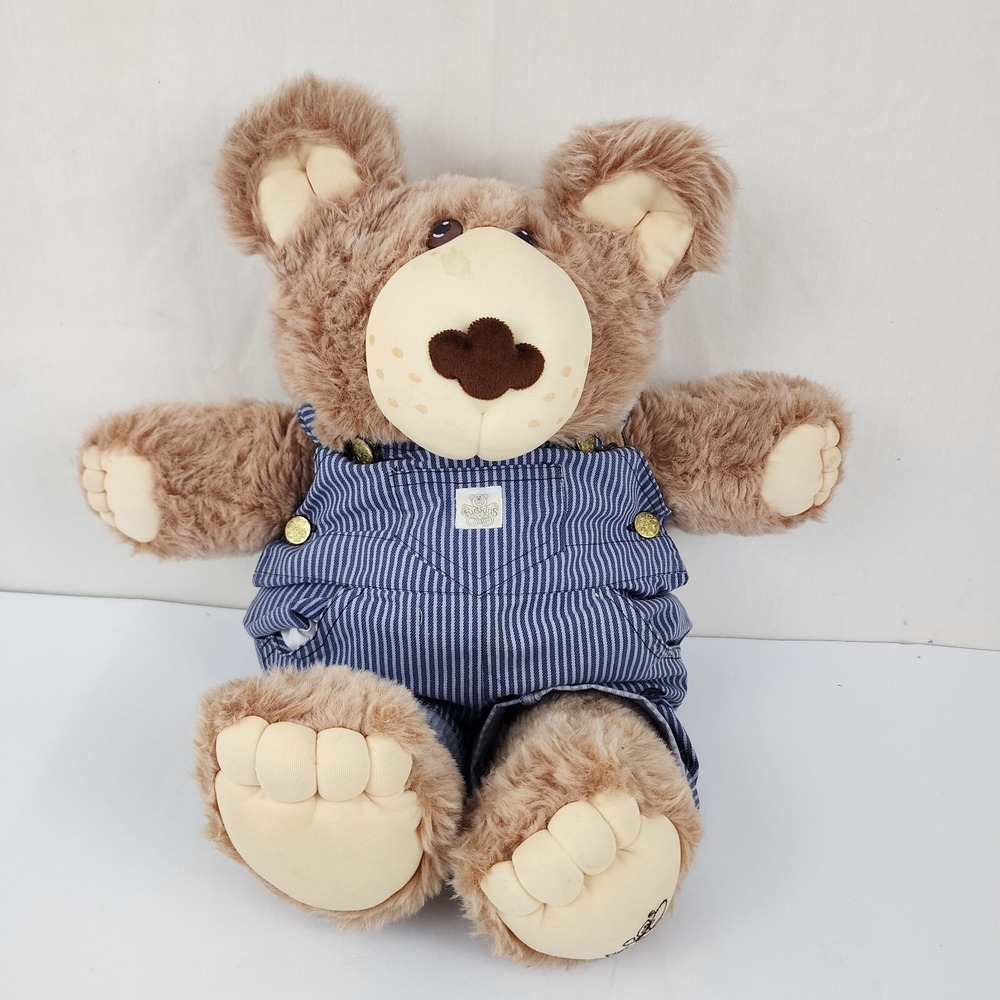 Furskins An Xavier Roberts Original 23"‎ Teddy Bear Striped Overalls
